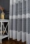 Farbateks Dikim Embroidered Checkered Pattern Design 1/2 Layer Pleated Tulle Curtain