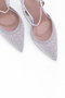 Stiletto Shoes High-Heeled Stiletto Ankle-Strap Shiny Stone Shoes - 6