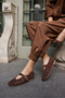 Olympus Women's Brown Real Suede Ballet Flats