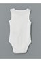 Lcw Baby Ecru Organic Fabric Baby Boy Bodysuit with Snap Fasteners, Pack of 2 - 5