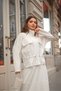 Qimene Women's Waist Lace up Large Pocket Jacket Long Skirt Two Piece Suit - 3