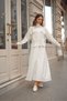 Qimene Women's Waist Lace up Large Pocket Jacket Long Skirt Two Piece Suit - 2