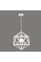 Industrial Diamond Shape Pendant Light 1-Bulb White Metal Hanging Pendant Lamp