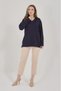 Women's V-Neck Lycra Daily Seasonal Mother Combed Cotton Blouse
