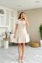 Chamakh Women's Skirt Pleated Zipper Short Sleeve Polo Neck Mini Dress