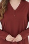 Women's V-Neck Lycra Daily Seasonal Mother Combed Cotton Blouse - 5