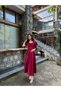 Burgundy Satin Dream Dress - 4