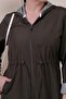 Women's Long Hijab Trenckot Large Size Zippered Trenc - 3