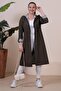 Women's Long Hijab Trenckot Large Size Zippered Trenc