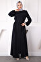 Navy Blue Sleeve Elastic Zippered Ferace