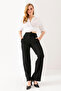 Women's slim fit belted trousers with pockets - black - 25y 2270 - 7