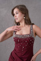Women Stone Detailed Strap Long Evening Dress Nbs9367 - 4