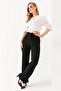 Women's slim fit belted trousers with pockets - black - 25y 2270