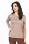 New Model Stone Embroidered Round Collar Lycra Mother's Combed Cotton Blouse 6420 - 2