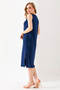 Women's Crew Neck Sleeveless Slit Dress Navy Blue - 25Y 6267 - 5