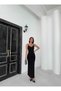 Sandy Midi Length Dress with Slash Neck Thin Straps Side Slit Lightweight A-Line Skirt - 6