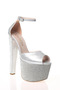 Stoned Platform Evening Dress Wedding Engagement Night Shoes - 3