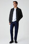 Jacquard Men's Regular Fit Standard Cut Classic Collar Patterned Black Shirt with Snap Fasteners - 5