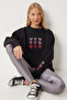 Heart Embroidered Rose Gold Sweatshirt Black Low0018 - 2