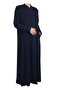 Women's Front V Collar Stitched Hidden Pocket Large Size Ferace - 2