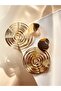 Gold Color Dangle Maze Circle Model Women's Earrings - 4