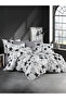 Ranforce Stella Black Double 100% Cotton Duvet Cover Set - 2