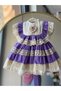 Girl's Purple Vintage Concept Antiallergic Cotton Fabric Party Birthday Evening Dress + Buckle - 6