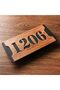 Horizontal Composite - Wooden Apartment -Apartment Hotel Office Door Number Black & Walnut No-4 Four - 2