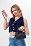 Navy Blue Mini Small Hand and Shoulder Bag with Adjustable Strap Zipper Closure Minimal Daily Stylish Gc021019