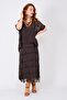 Italian Size 2 Slimming Half Sleeve Layered Silk Dress - 5