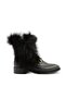 Suede Fur Detailed Women's Boots Black Fur Boots