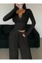 Women's Black Baggy Plus Size Loose Fitting Sportswear Quality Stretchy Comfortable Fabric Sweatpants Sha44557 - 6