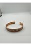 Custom Zeolite Sandy Bracelet with Arabic Ayetel Kursi Written with Raw Pure Thick Copper Kufi Art
