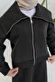 Black Scuba Skirt Stone Suit 32-3411