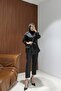 Black Trench Trousers Set 32-2237