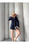 Trend Women's Gold Snap Detailed Design Long Blazer Jacket - 4