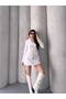 Trend Women's Gold Snap Detailed Design Long Blazer Jacket - 3