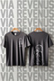 Biker Front and Back Printed Wide Fit Unisex Crew Neck Tshirt