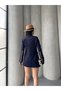 Trend Women's Gold Snap Detailed Design Long Blazer Jacket - 6