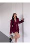 Trend Women's Gold Snap Detailed Long Blazer Jacket - 3