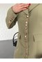 Women's Long Blazer Jacket Khaki Cotton Lycra - 7
