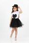 Black Line Skirt Heart T-Shirt Girl's Top and Bottom Set April 23 October 29 Show Clothes
