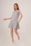 Dressify Women’S Fashion Zero Sleeve Gray Mini Dress with Chain Detail on the Sides - 3