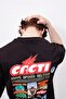 Plus Size Black Cacti Travis Scott Printed Cotton Oversize Crew Neck T-shirt - 3