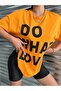 Orange Oversize Do What You Love Printed T-shirt - 3