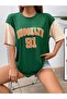 Unisex Plus Size Green Brooklyn 91 Printed Sleeves Beige Oversize T-shirt - 3