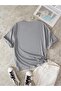 Plus Size Smoke Gray Brooklyn New York Red Printed Oversize Unisex Cotton T-shirt - 2