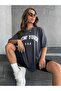 U.s.a Women's New York Printed Oversize T-shirt - 3