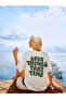 White Oversize Printed Unisex T-shirt - Good Things Take Time - 3