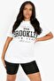 Plus Size USA Brooklyn New York Printed Oversize T-shirt